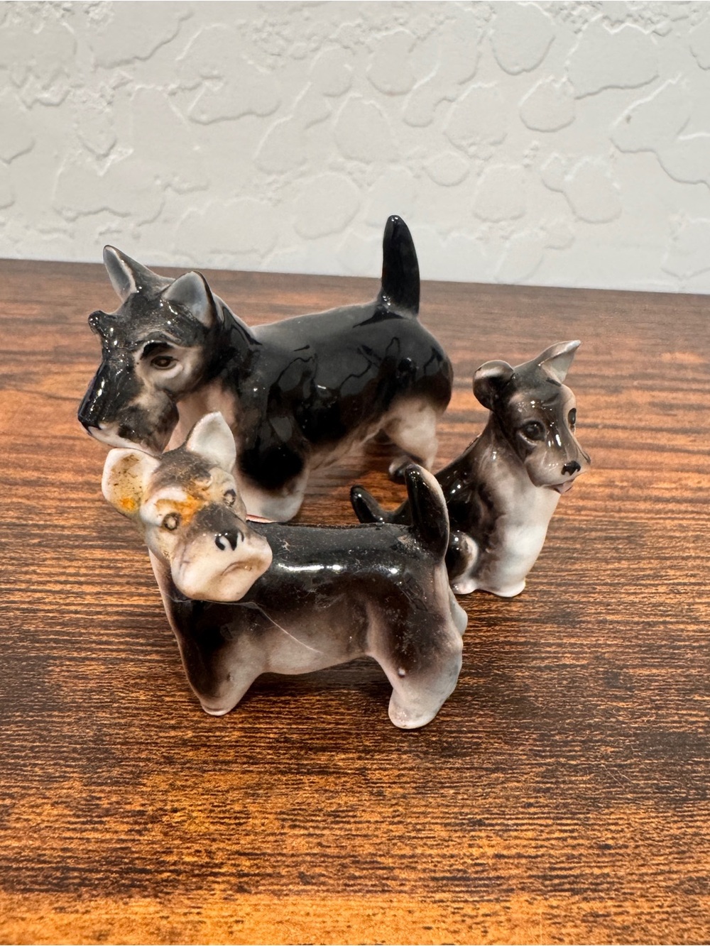 Vintage Scottish Terrier Bone China Figurines Set of 3